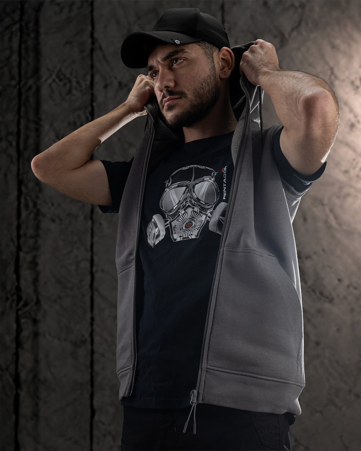 Pentagon gilet con cappuccio, Coyote