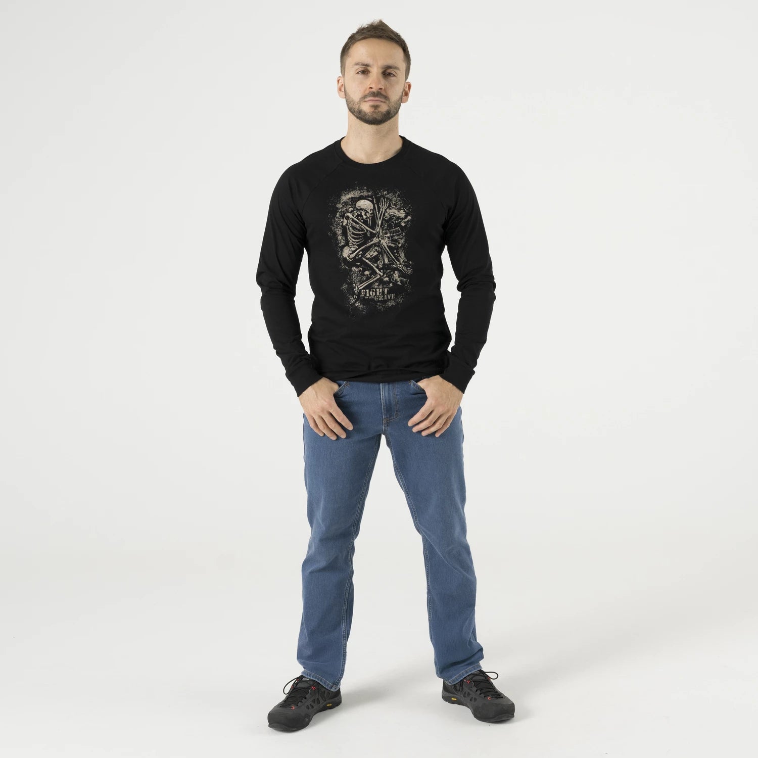 Helikon-Tex Fight to the grave tričko s dlhým rukávom, čierna – detail 1