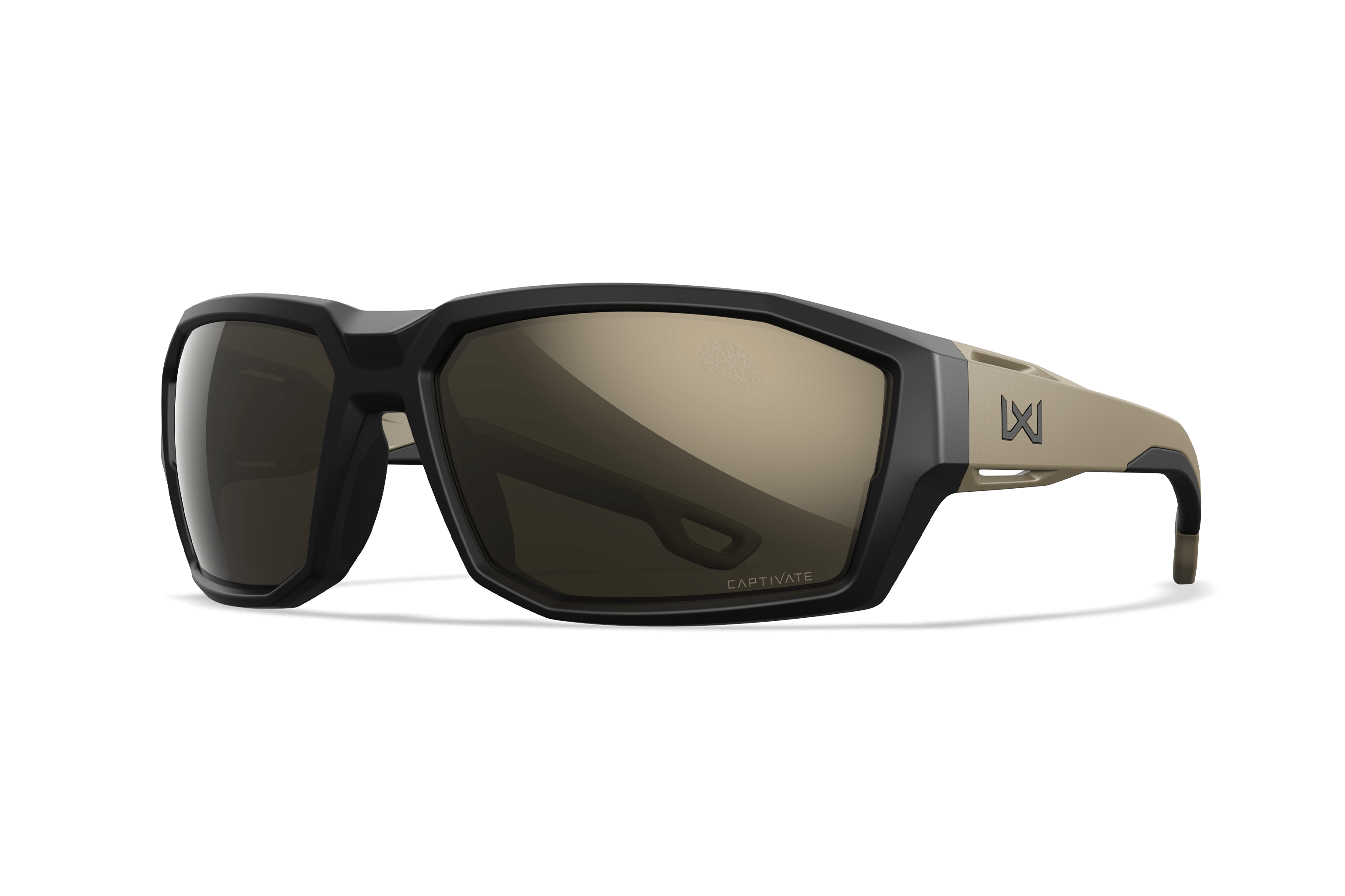 Wiley X Alpine balistické slnečné okuliare, Matte Black-Tan / CAPTIVATE Polarized Tungsten Mirror