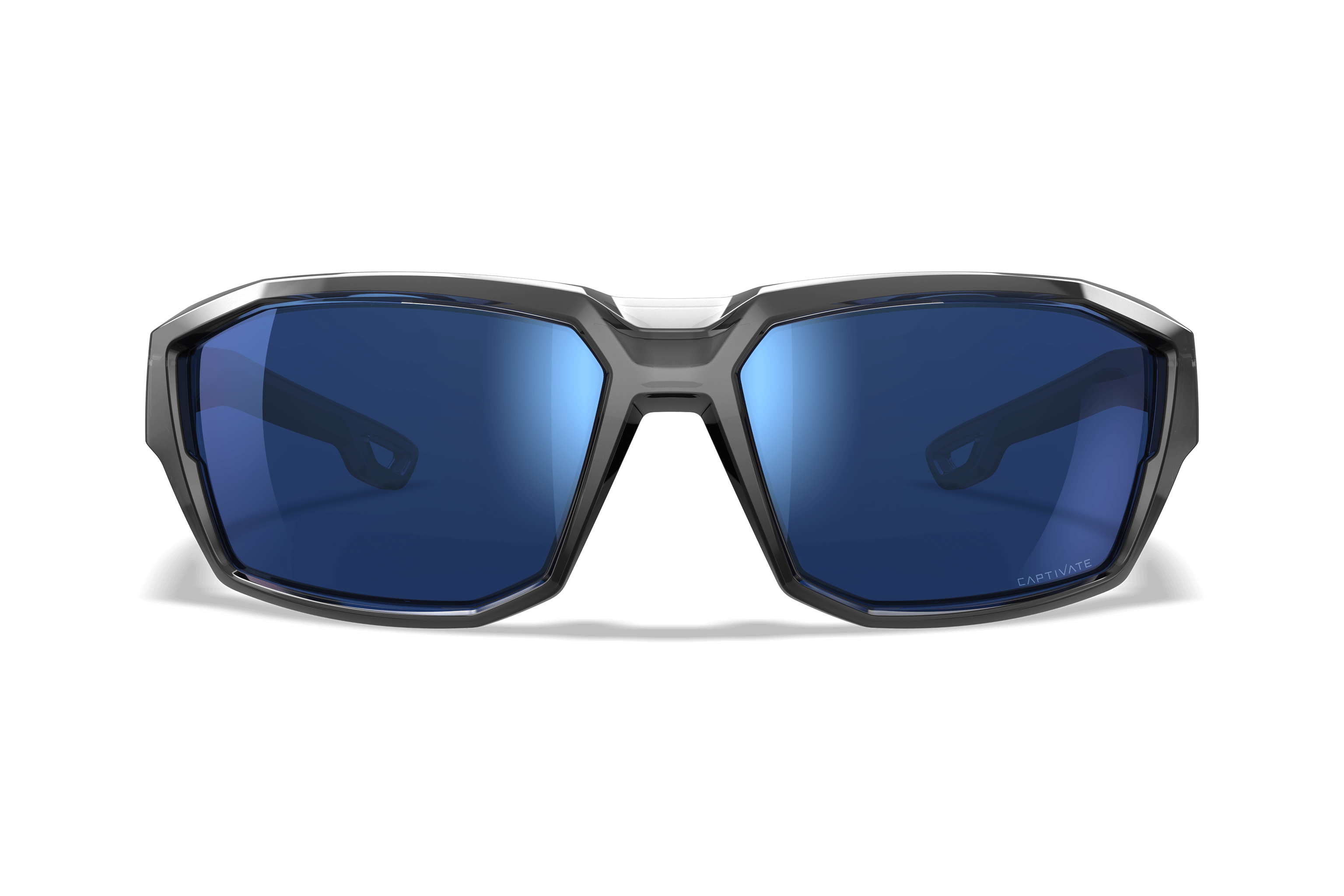 Wiley X Alpine occhiali da sole, Gloss Crystal Grey / CAPTIVATE Polarized Blue Mirror