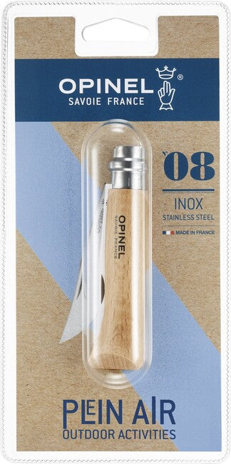 Opinel N°08 coltello pieghevole inox blister, marrone