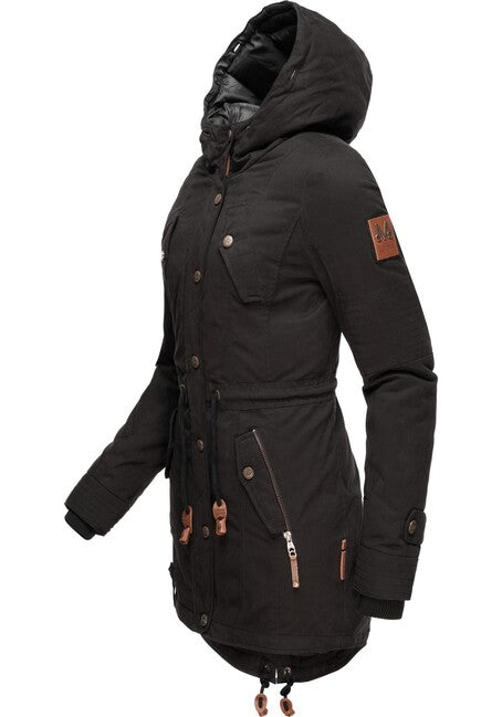 Marikoo La Viva Princess giacca invernale da donna con cappuccio, nera