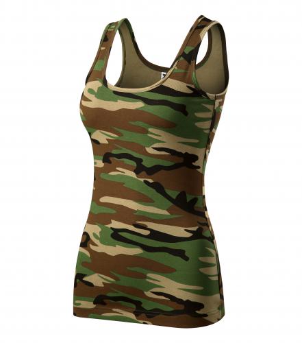 Malfini Camouflage canotta da donna, marrone 180g/m2