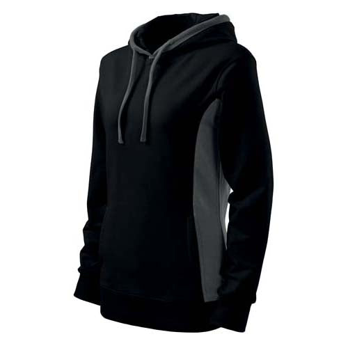 Malfini Kangaroo felpa da donna, nero-grigio, 280g/m2
