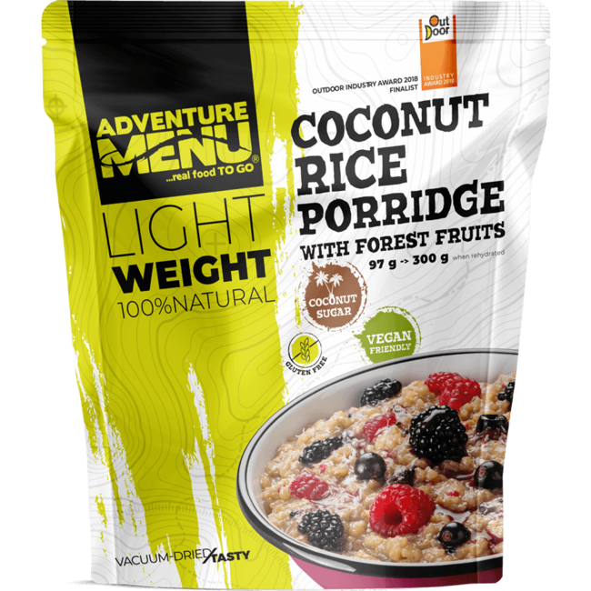 Adventure Menu Porridge di riso e cocco con frutti di bosco, 300g