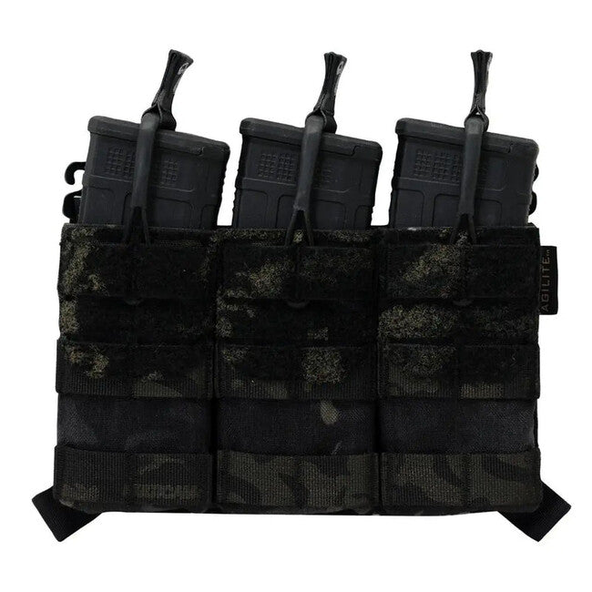 Agilite AG3 Placard Custodia tripla per caricatori, nero multicam