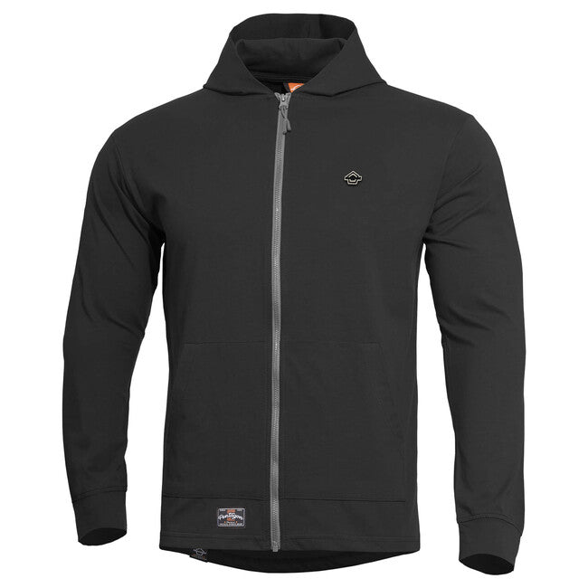 Pentagon Agis Ring Spun felpa con cappuccio, nera