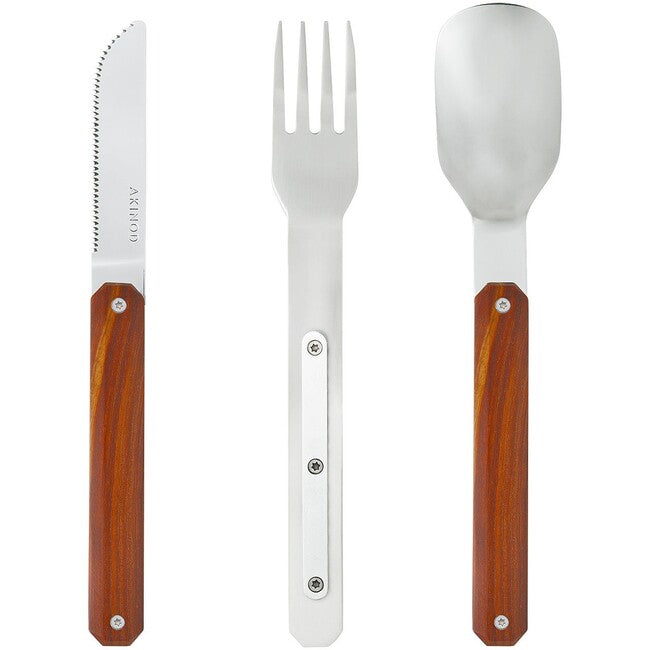Akinod A01M00005 set di posate 12h34, legno di corallo