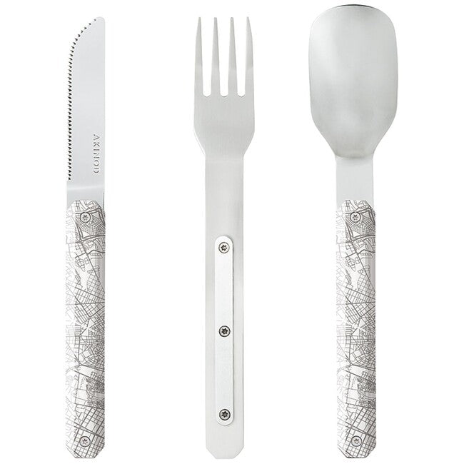 Akinod A01M00010 set di posate 12h34, downtown blanc