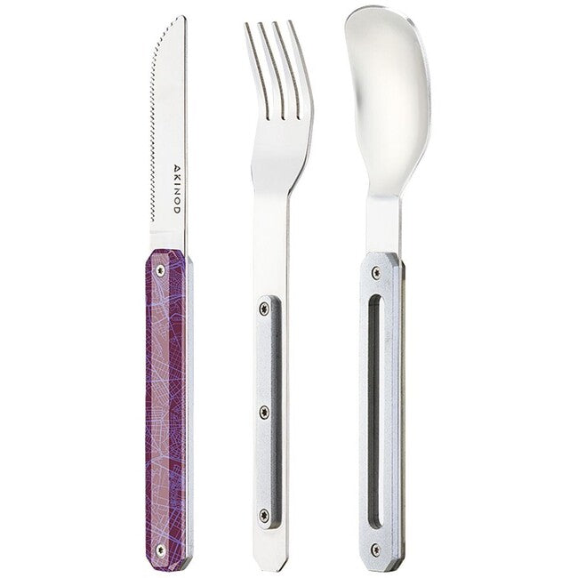Akinod A01M00014 set di posate 12h34, viola centro città
