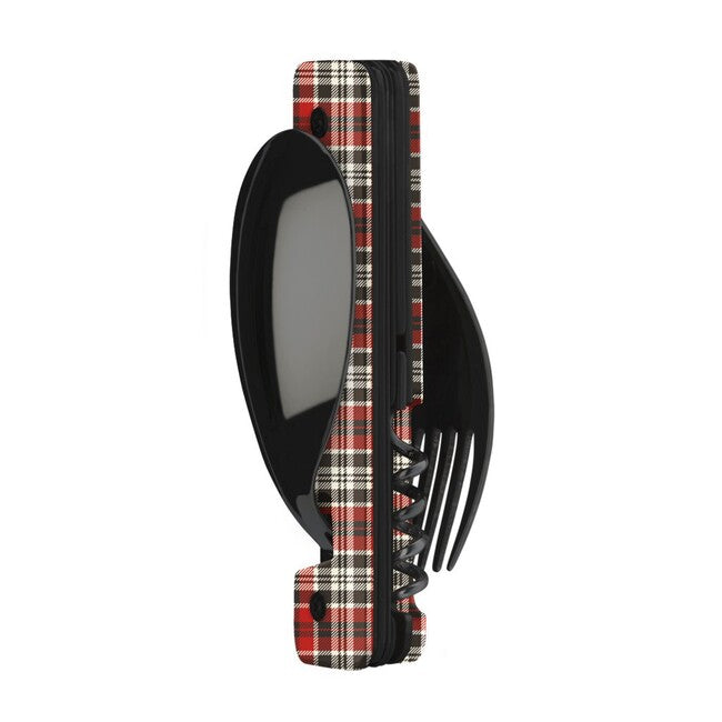 Akinod A02B00012 set multifunzione 13h25, finitura a specchio nera, Red Tartan