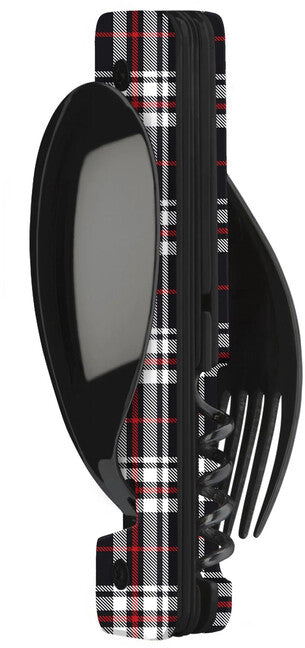 Akinod A02B00013 set multifunzione 13h25, finitura a specchio nera blu Tartan
