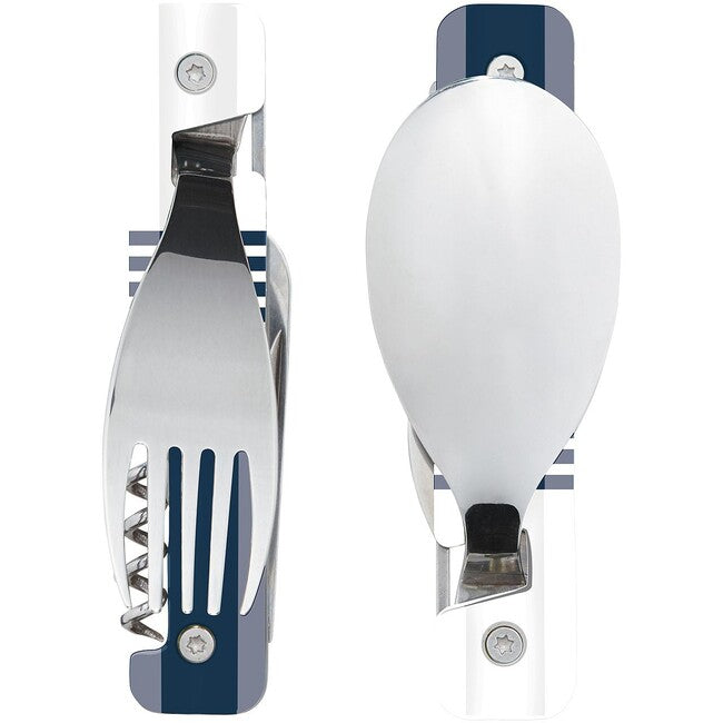 Akinod A02M00044 posate multifunzione 13h25, finitura blu mariniere-specchio