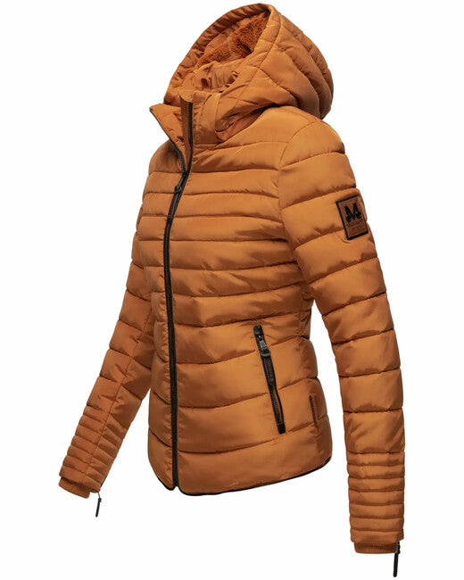 Marikoo Amber giacca invernale da donna con cappuccio, cannella arrugginita