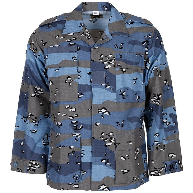 MFH Giacca da campo americana bdu rip stop, mimetica blu cioccolato