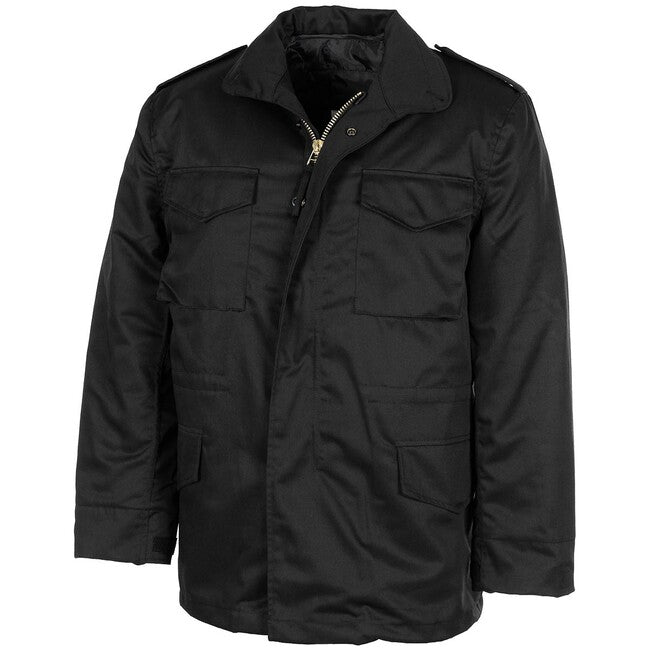 MFH Giacca da campo americana M65 con fodera trapuntata staccabile, nera
