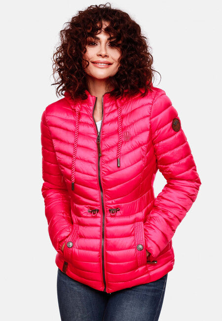 Marikoo Aniyaa giacca da donna per mezza stagione con cappuccio, rosa
