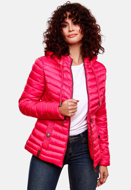 Marikoo Aniyaa giacca da donna per mezza stagione con cappuccio, rosa