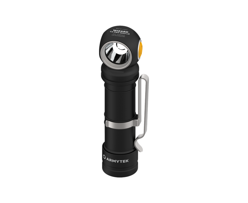 ArmyTek Wizard C2 Pro Max LR torcia tascabile e led bianchi con clip da cintura, con pacco batterie 4150 lm