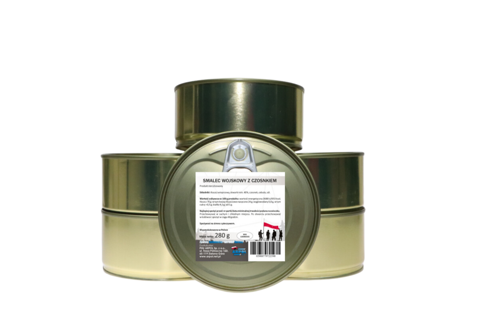 Arpol Lardo di maiale militare con aglio, 280g