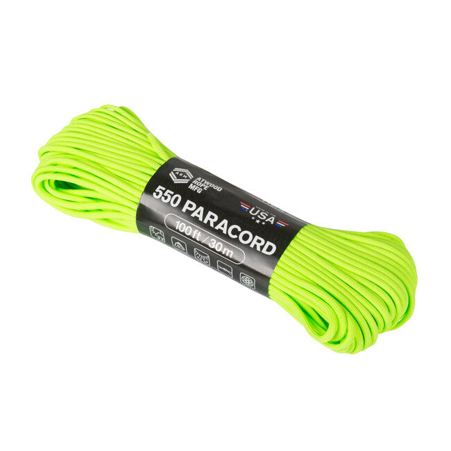 Atwood 550 Corda paracord (100 ft / 30 m) , verde neon (55024CB)