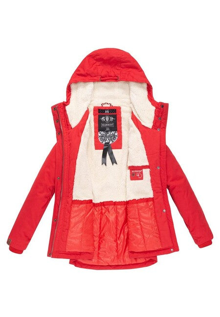 Marikoo BIKOO giacca invernale con cappuccio da donna, rosso