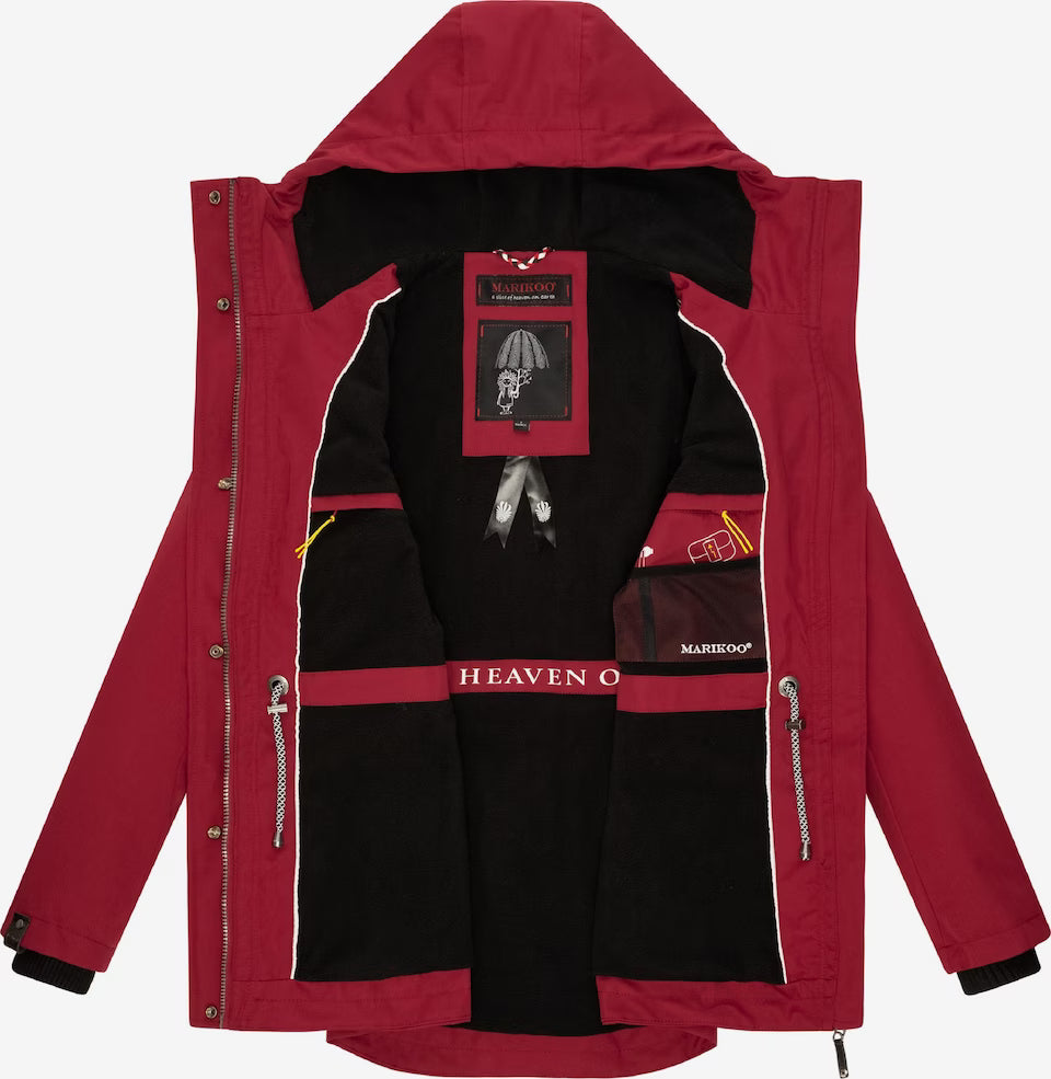 Marikoo Babetaa Princess giacca transitoria da donna con cappuccio, rossa sangue