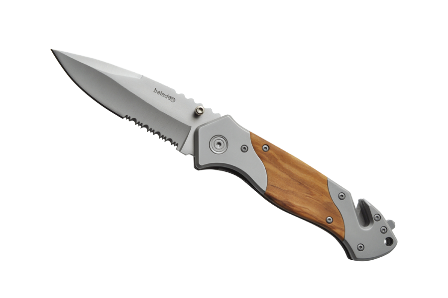 Baladeo ECO200 coltello di salvataggio, manico in legno d'oliva