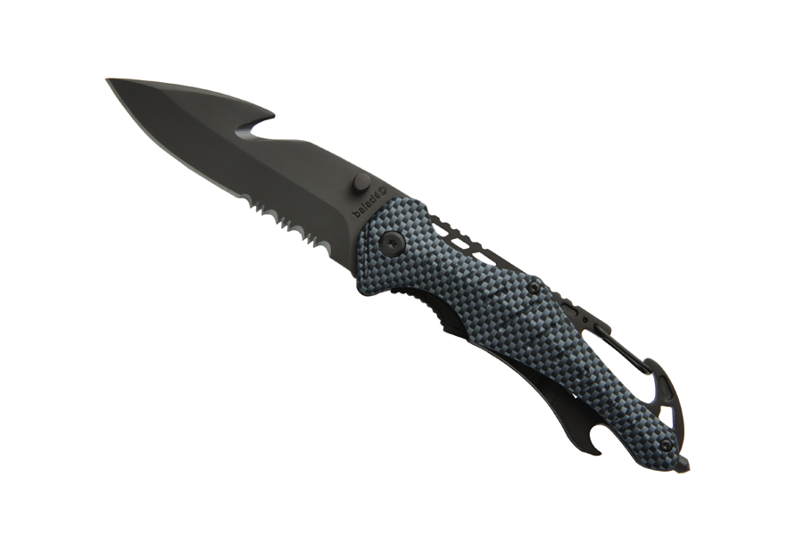 Baladeo ECO202 coltello di salvataggio di emergenza, nero