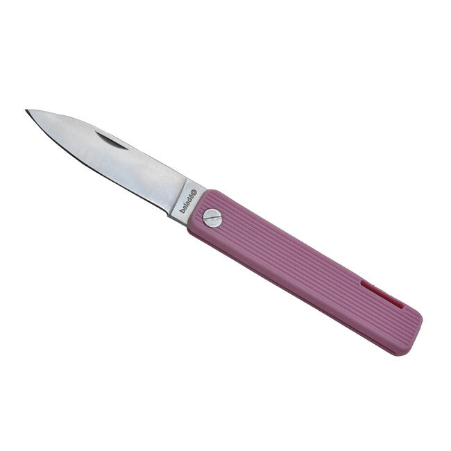 Baladeo ECO354 coltello Papagayo, lama 7,5 cm, acciaio 420, manico TPE rosa