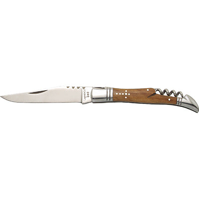 Baladeo Tradition coltello con cavatappi, manico in ulivo