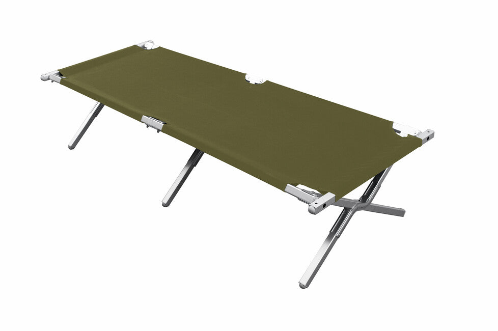 BasicNature Lettino da viaggio Alu-Campbed, oliva 210 cm