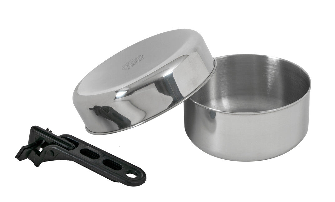 BasicNature Biwak Junior - set di cottura leggero in acciaio inox