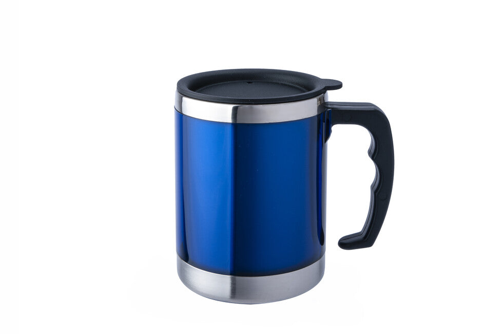 BasicNature Mug pozzetto in acciaio inox 0,42 l, blu