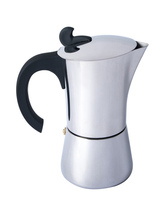 BasicNature Caffettiera espresso in acciaio inox per 6 tazze