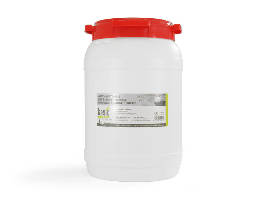 BasicNature Fusto a bocca larga bianco 20 l