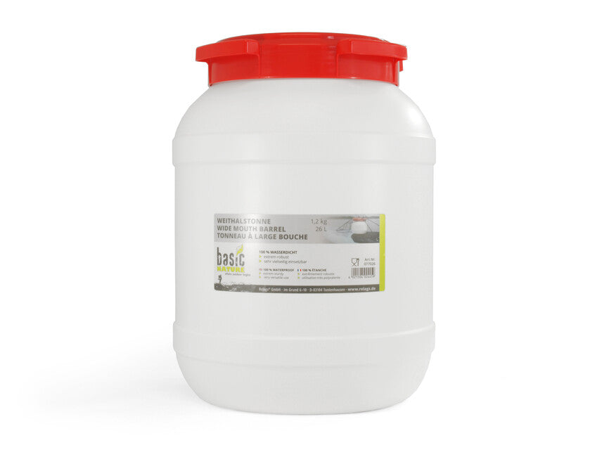 BasicNature Fusto a bocca larga 26 l, bianco