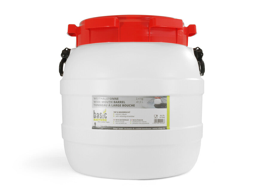 BasicNature Fusto a bocca larga 41,5 l, bianco