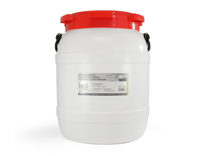 BasicNature Fusto a bocca larga 54 L, bianco