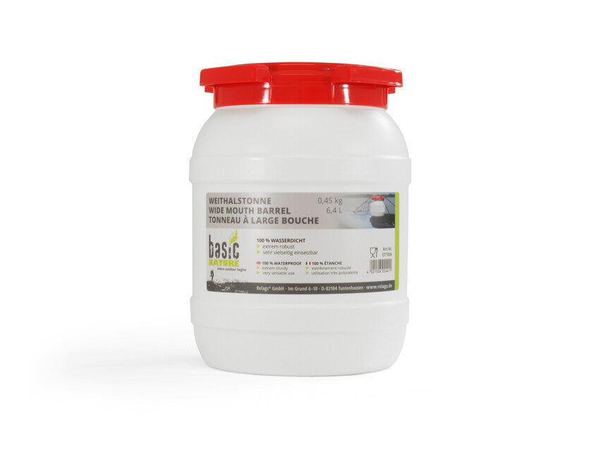 BasicNature Fusto a bocca larga 6,4 l, bianco
