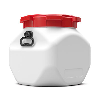 BasicNature Fusto a bocca larga, quadrato, bianco 40 l