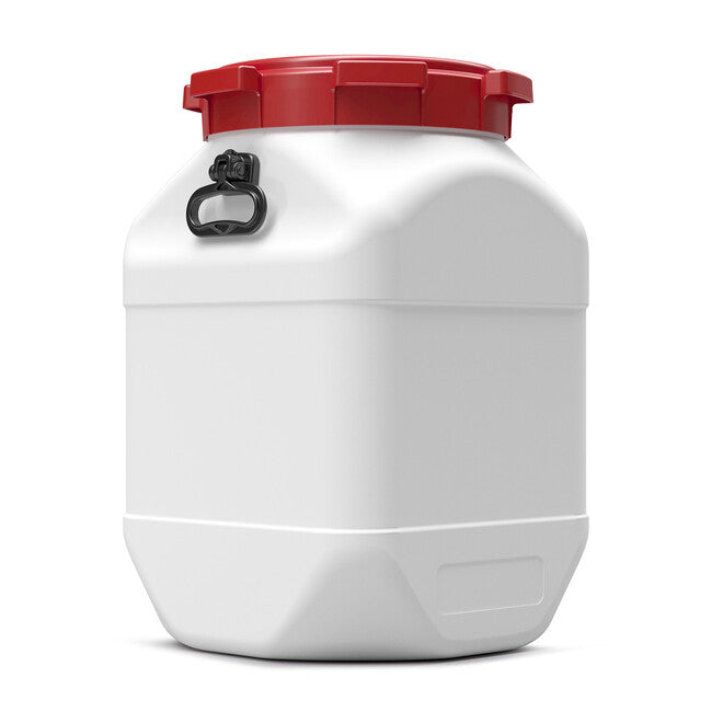 BasicNature Fusto a bocca larga, quadrato, bianco 66 l