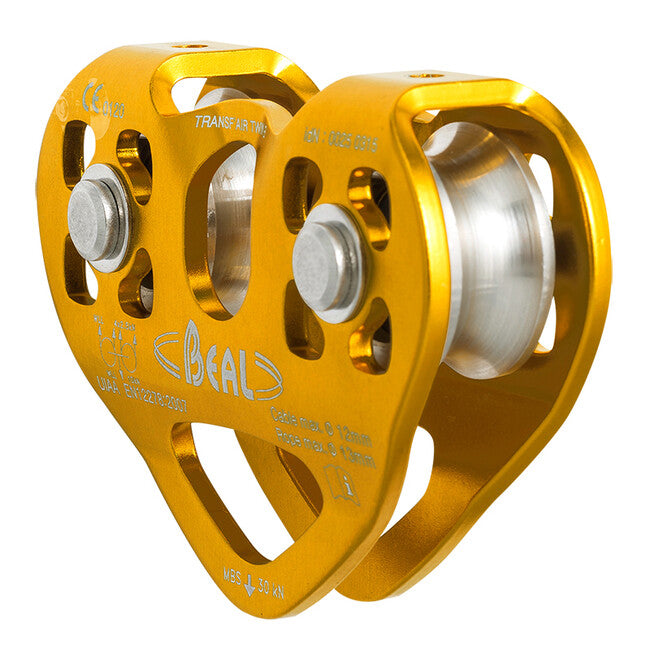 Beal Transf Air Twin B carrucola doppia con cuscinetti a sfera per parchi a fune