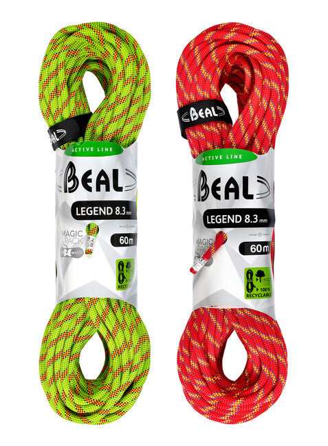 Beal Legend corda da arrampicata 8,3 mm 2 × 60 m, verde / rosa