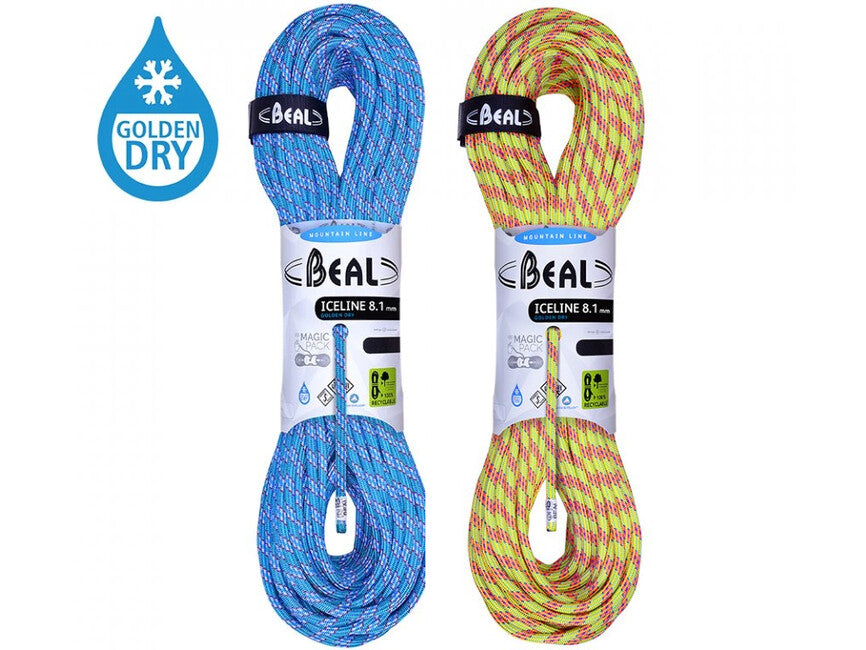 Beal Ice Line mezza corda da arrampicata Unicore 8.1 mm 2 × 60 m, anice / smeraldo