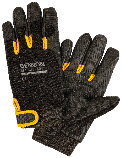 BENNON Kalytos WTR guanti da lavoro, nero/giallo
