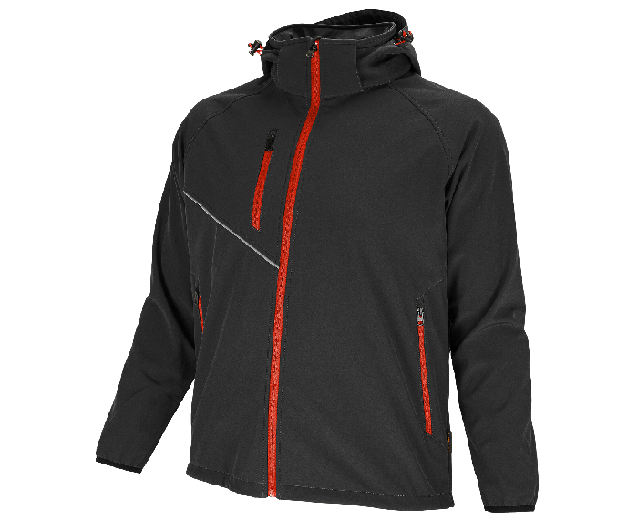 BENNON Force giacca softshell, nero/rosso