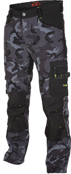 BENNON CAMOS pantaloni softshell, nero/grigio