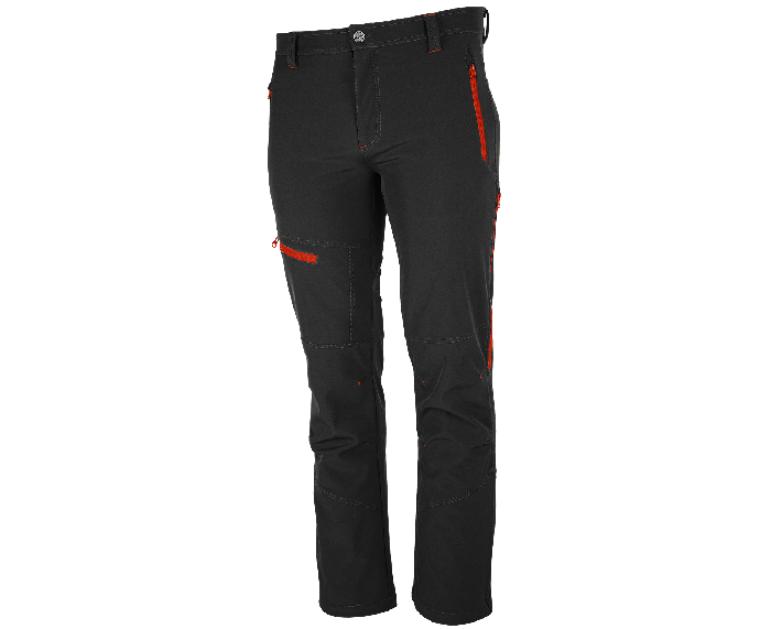BENNON Force pantaloni softshell, nero/rosso