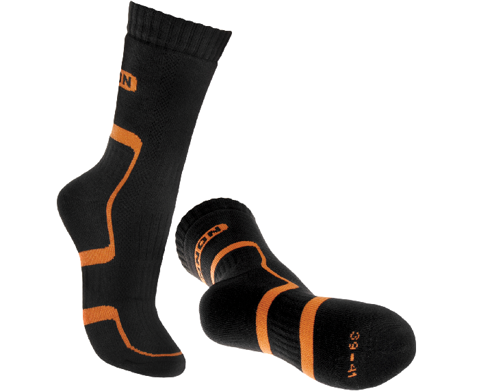 BENNON Trek Sock calzini da trekking, nero/arancio